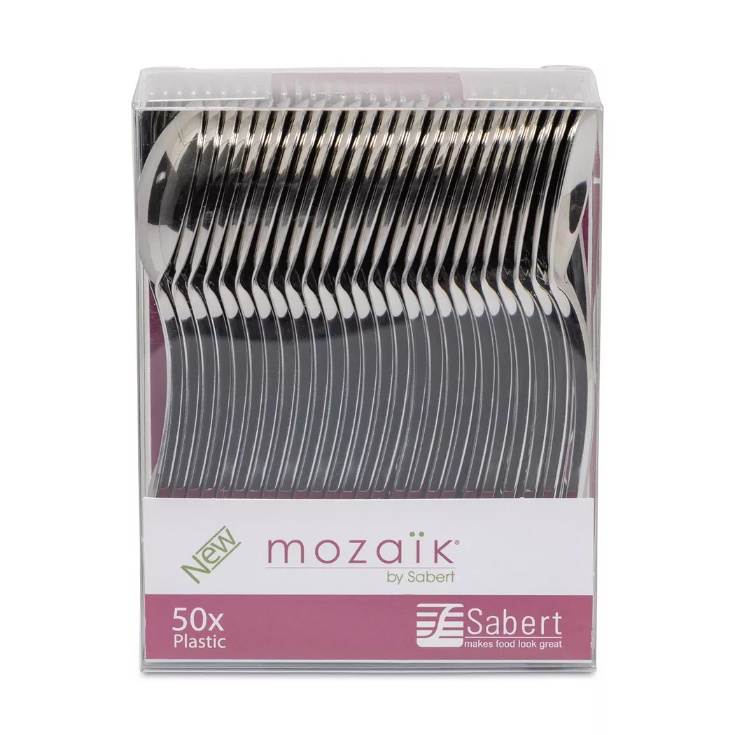 Tabletop - Party-Loeffel. 50Stk, Silber