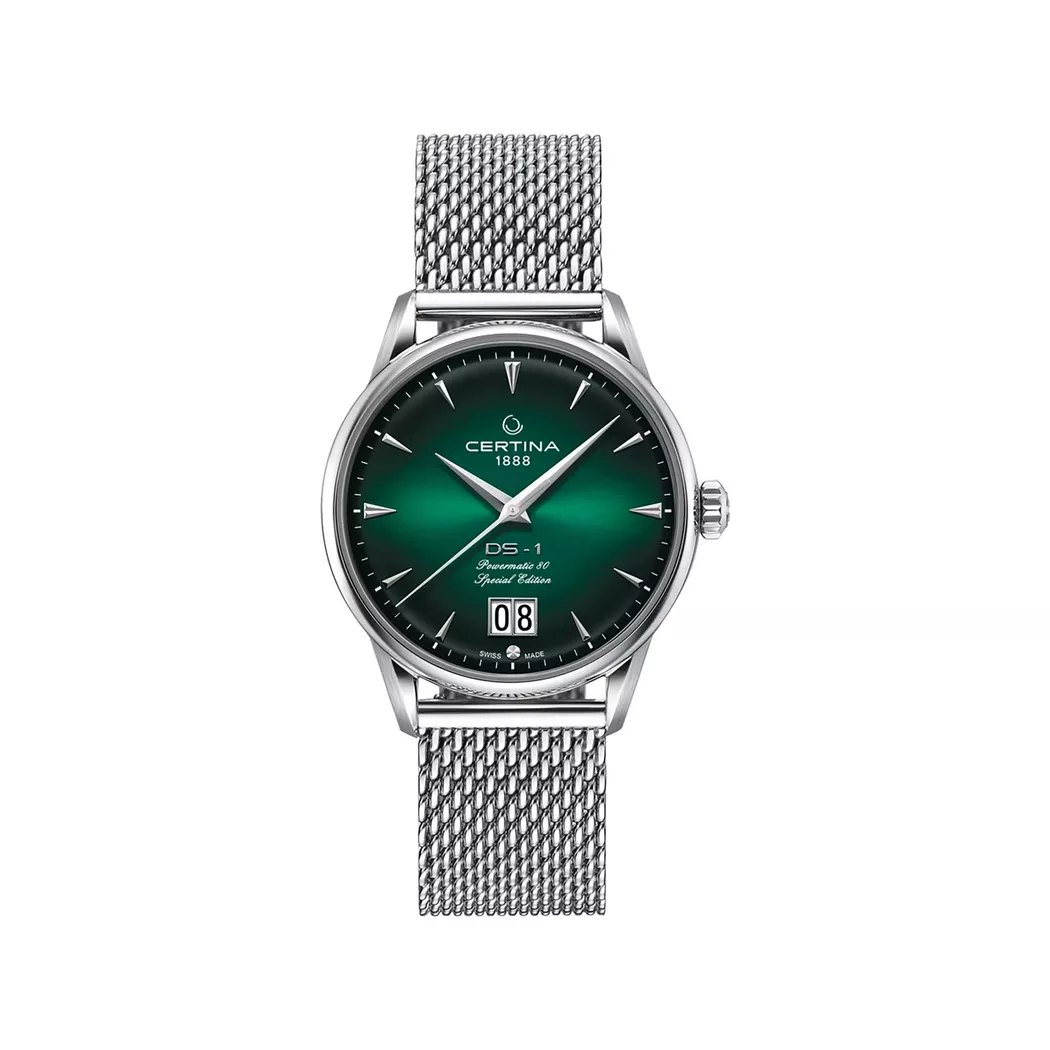 Certina - Automatikuhr, DS-1 Big Date Powermatic 80 Heritage, 41mm, Silber