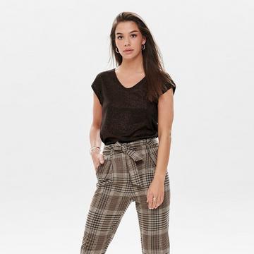 Top, col V, manches courtes