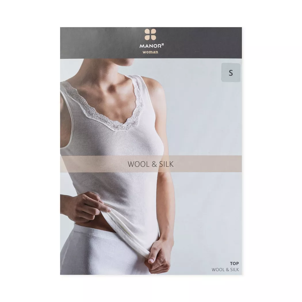 Manor Woman - Top Rippe ohne Ärmel, für Damen, Ecru, Größe L