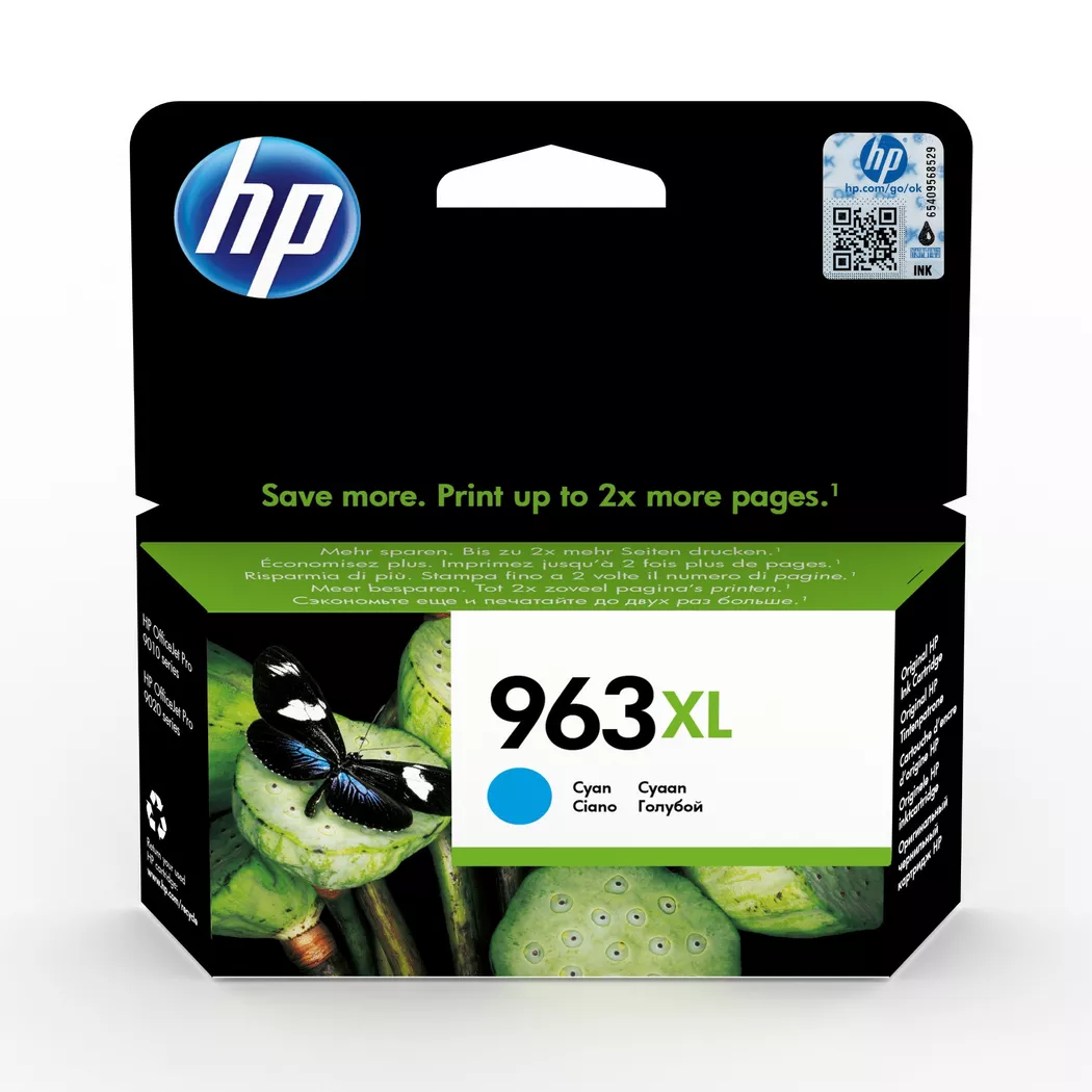 Hewlett-Packard – 963XLschwarz OfficeJet 9010/9, Tintenpatrone, Cyan-Blau
