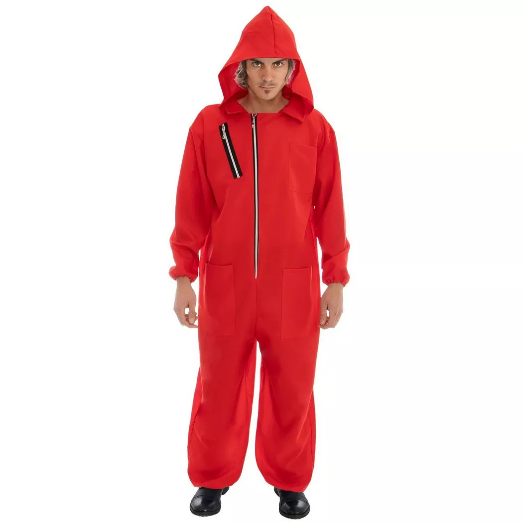 Chaks - Kostüm Overall Bankräuber, *fa Ke Casa Del Papel, 190cm, Rot