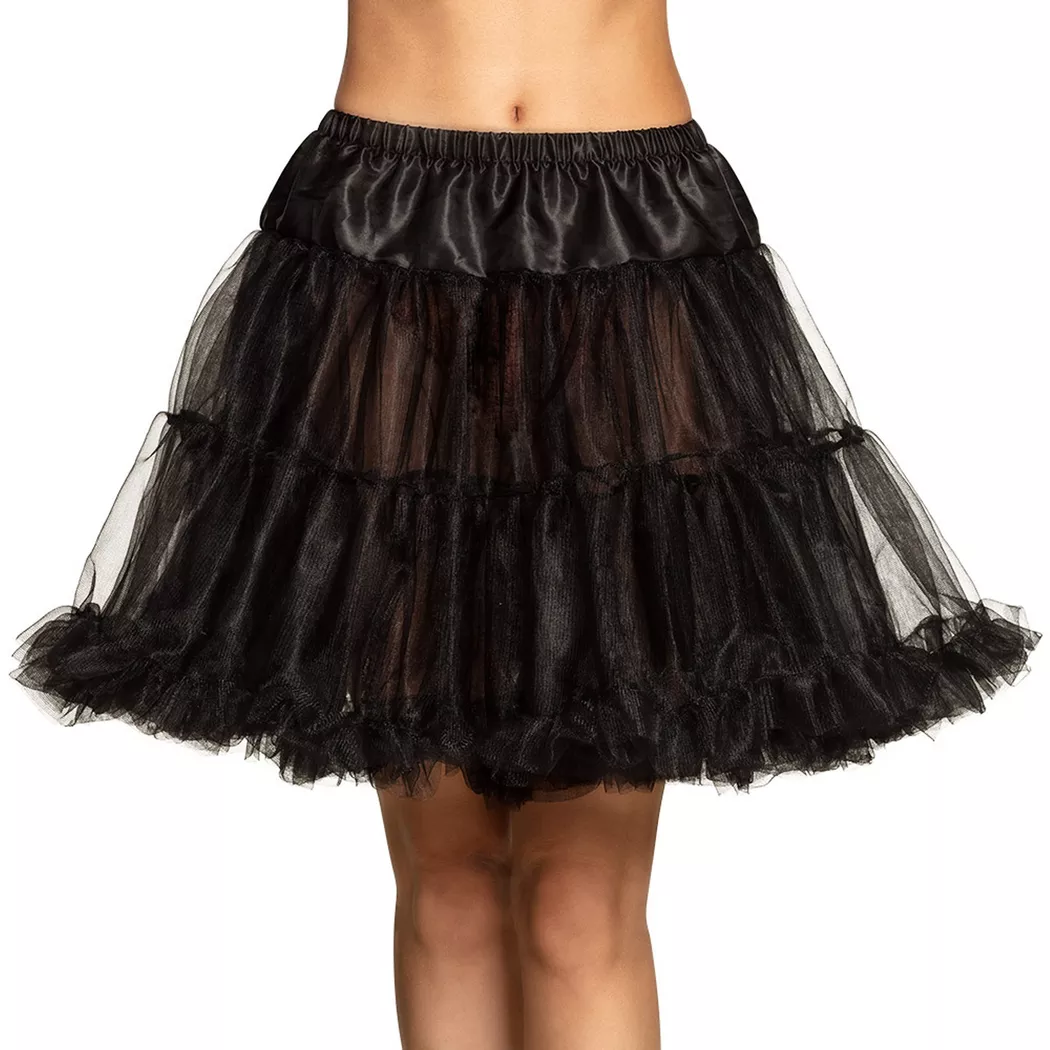Boland - Petticoat deluxe schwarz, Kostüm für Damen, Black, One Size