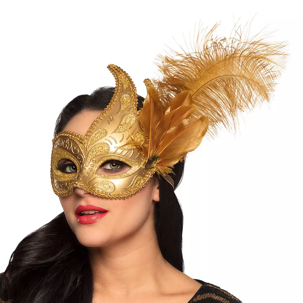 Boland - Augenmaske Venice prezioso gold, Kostüm für Erwachsene, One Size