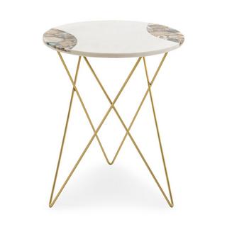 Manor Collections IRON /STONE /AGATE  ROUND TABL Tavolino d'appoggio 