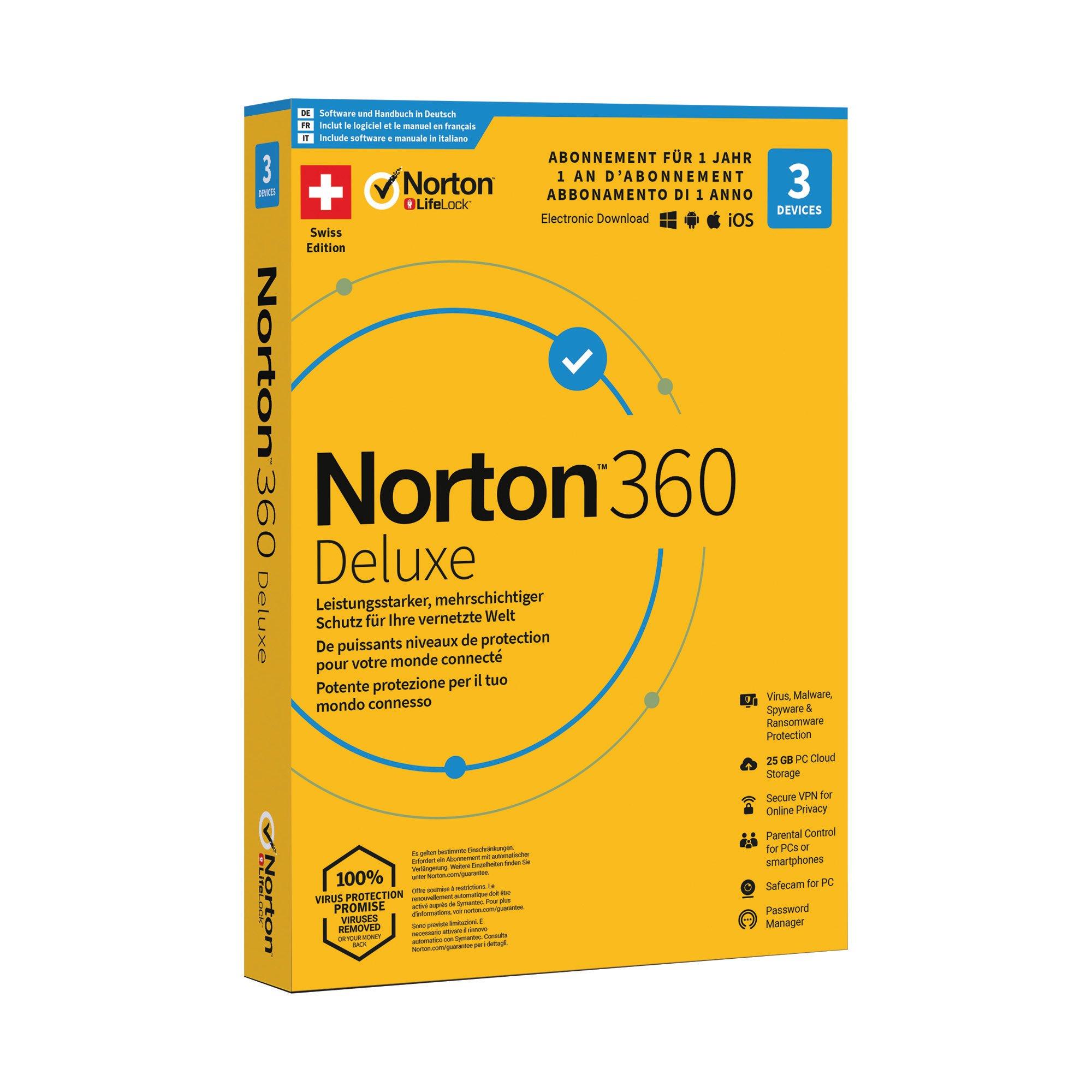 Symantec NORTON 360 DELUXE 25GB 3 DEVIC Antivirus 