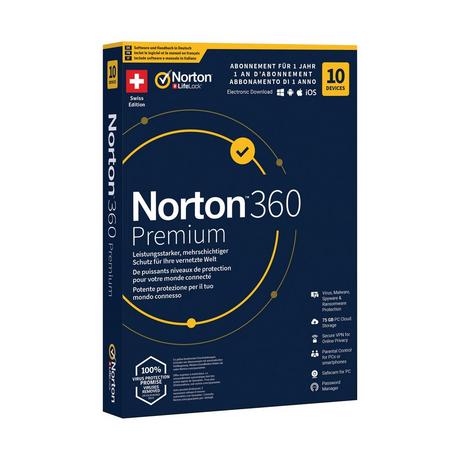 Symantec NORTON 360 PREMIUM 75GB 10DEV. Norton Security 