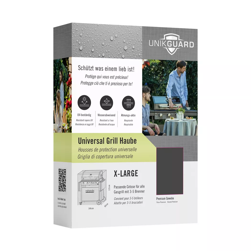 Unikguard - Abdeckhaube für den Grill, 144X60X115CM, Grau