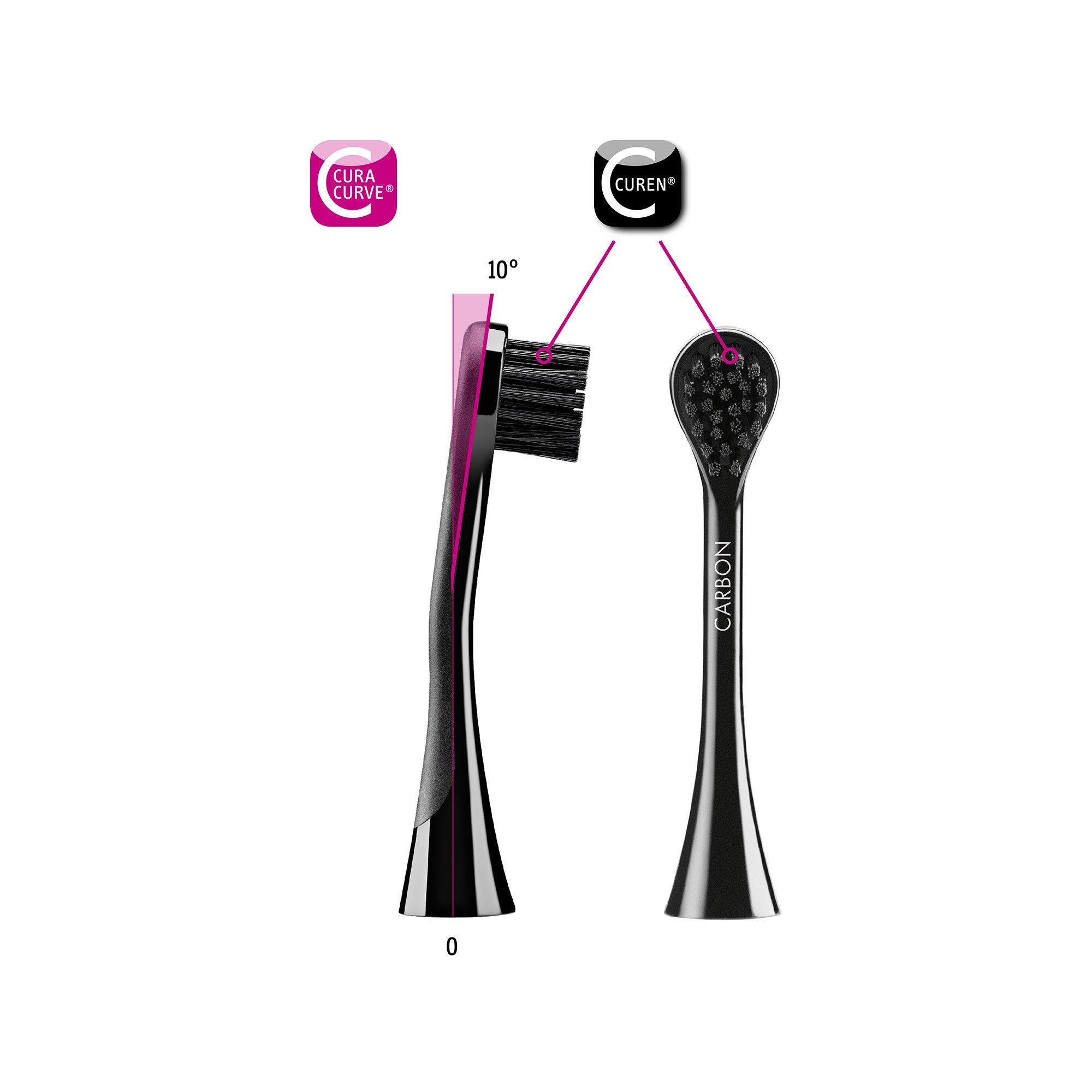 CURAPROX Black is white Bürstenkopf Carbon für Hydrosonic Duo  