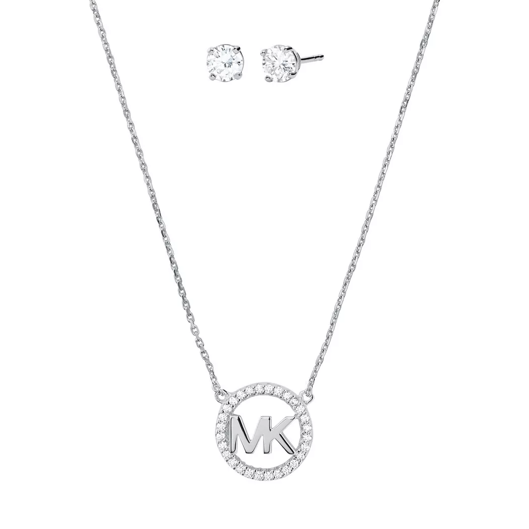 Michael Kors - Set Collier/Ohrschmuck, Sterling Silver, One Size, Silberfarben