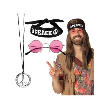 Satz Peace (Stirnband, Partybrille und Halskette)