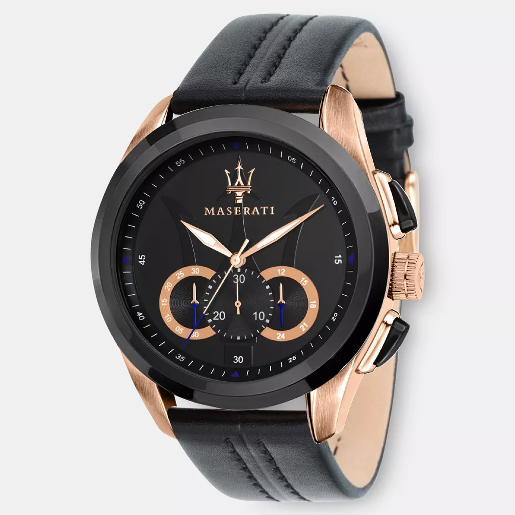 Maserati - Chronograph Uhr, Traguardo, 45mm, Black