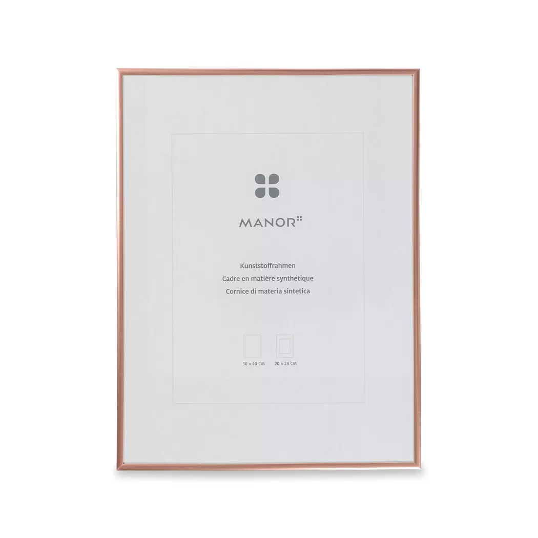 Manor Papeterie - Kunststoffrahmen, 30 x 40 cm, Roségold