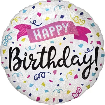 Ballon Feuille Rond Happy Birthday