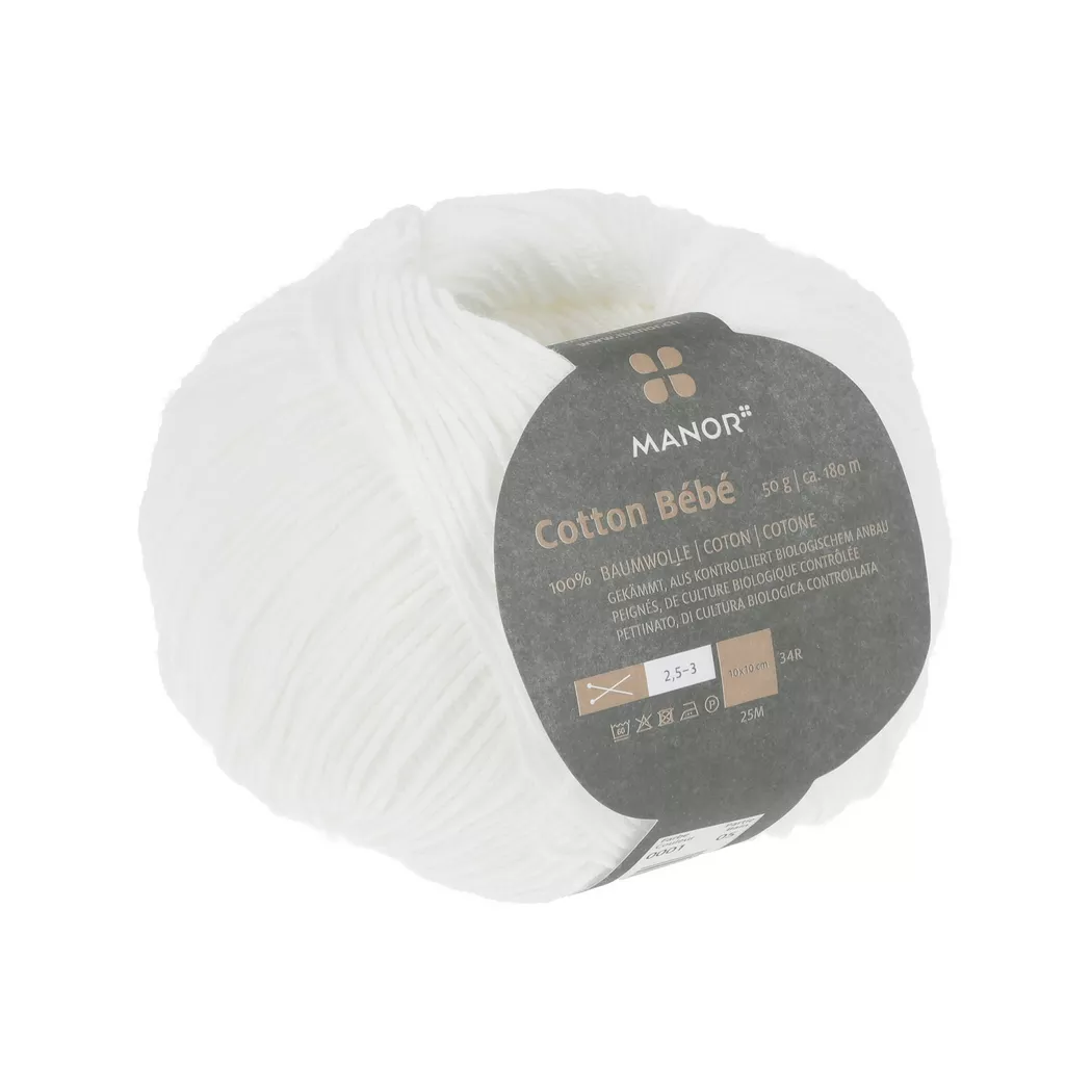 Manor - Strickgarn, 50GCA180M, Weiss