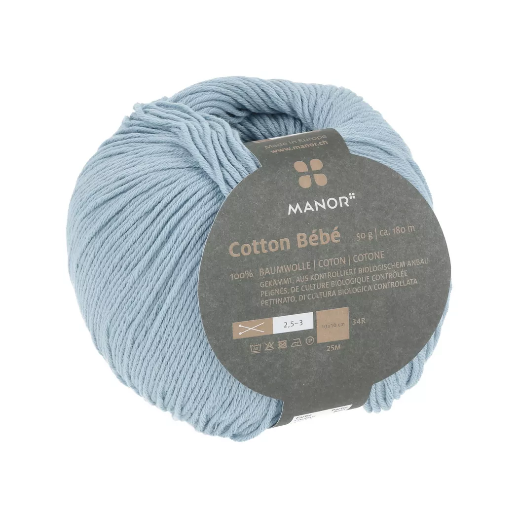 Manor - Strickgarn, 50GCA180M, Hellblau