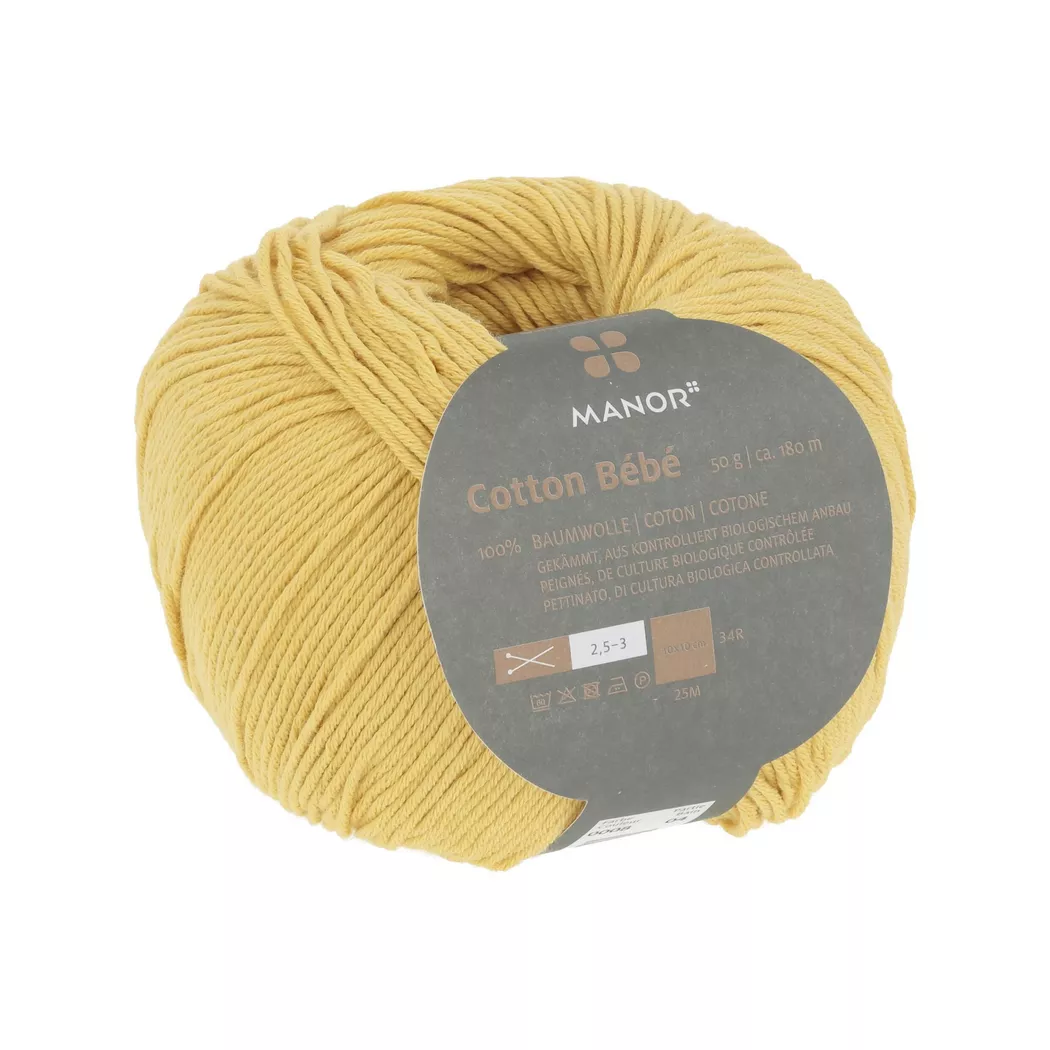 Manor - Strickgarn, 50GCA180M, Gelb