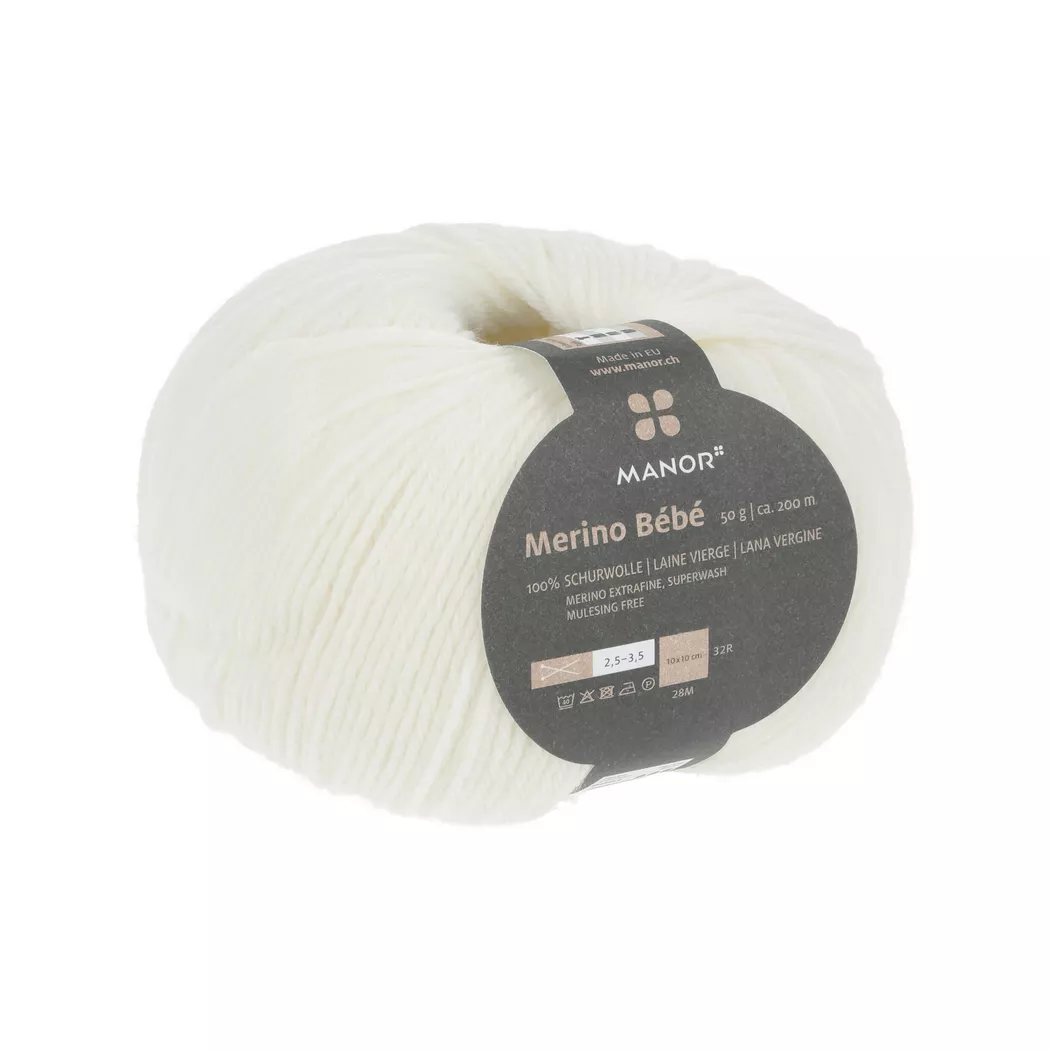 Manor - Strickgarn, 50GCA203M, Weiss