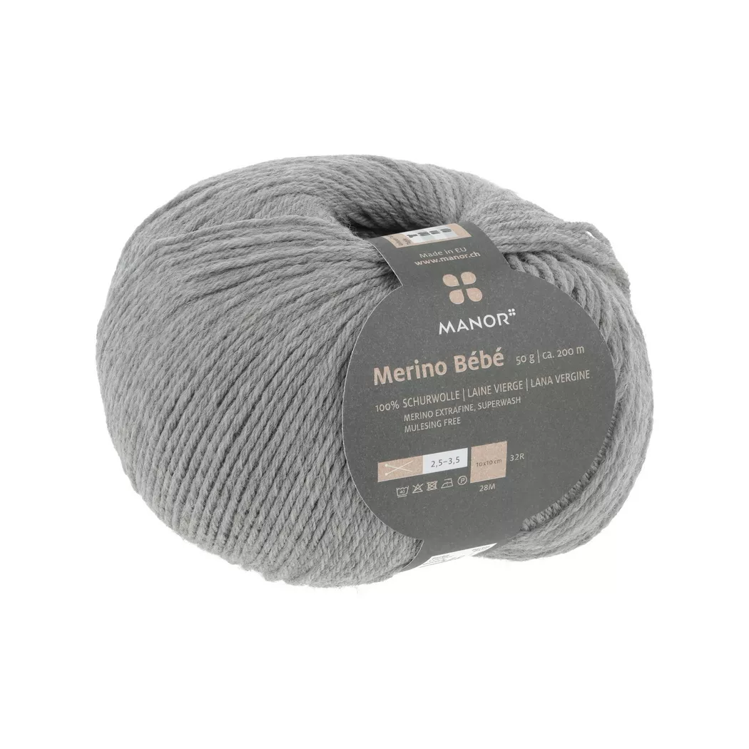 Manor - Strickgarn, 50GCA203M, Hellgrau