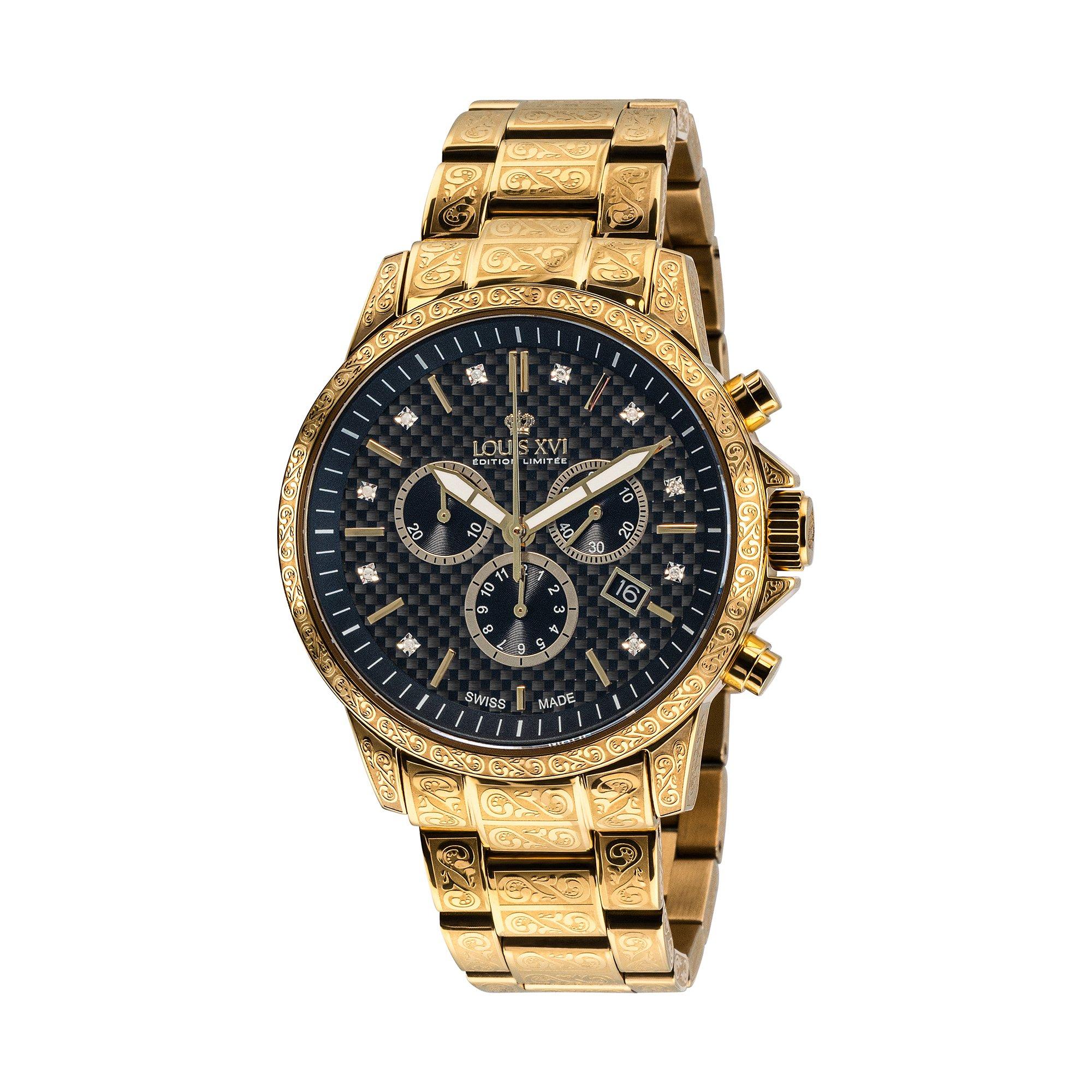 Image of Chronograph Uhr Herren Gold 43mm