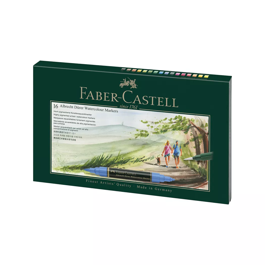 Faber-Castell - AD Aquarellmarker 16er Etui, Multicolor