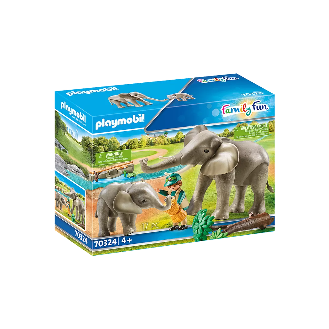 Playmobil - 70324 Elefanten im Freigehege, Multicolor