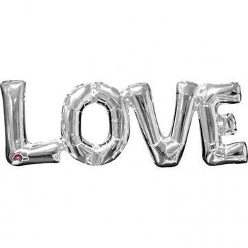 Folienballon Satz "Love" Silber 63x22cm