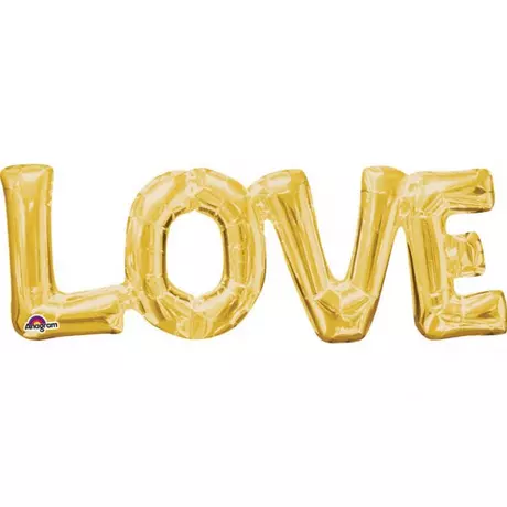 amscan  Folienballon Satz "Love" Gold 63x22cm 