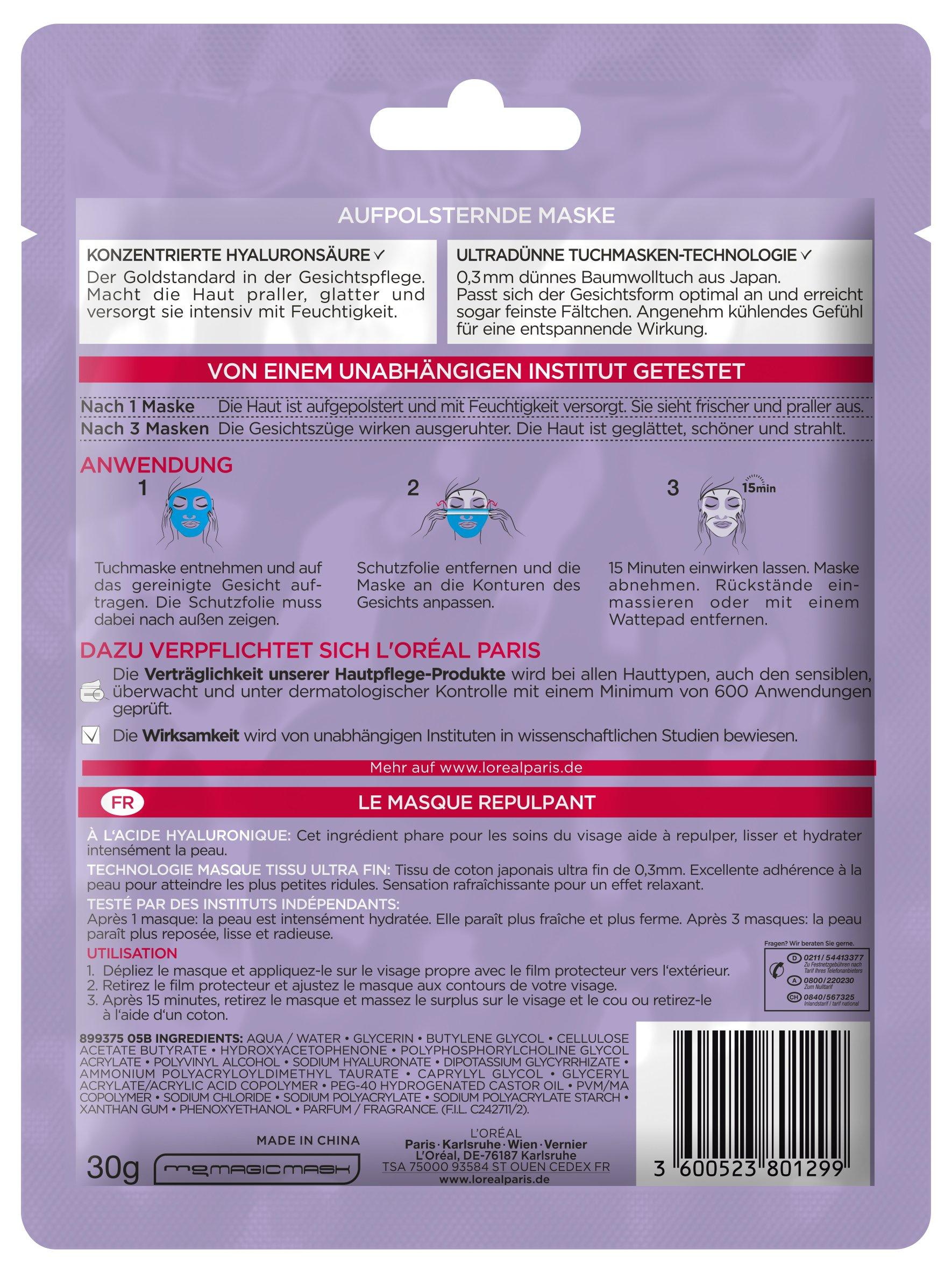 L'Oréal Paris Filler Revitalift Filler Masque Tissu Repulpant 