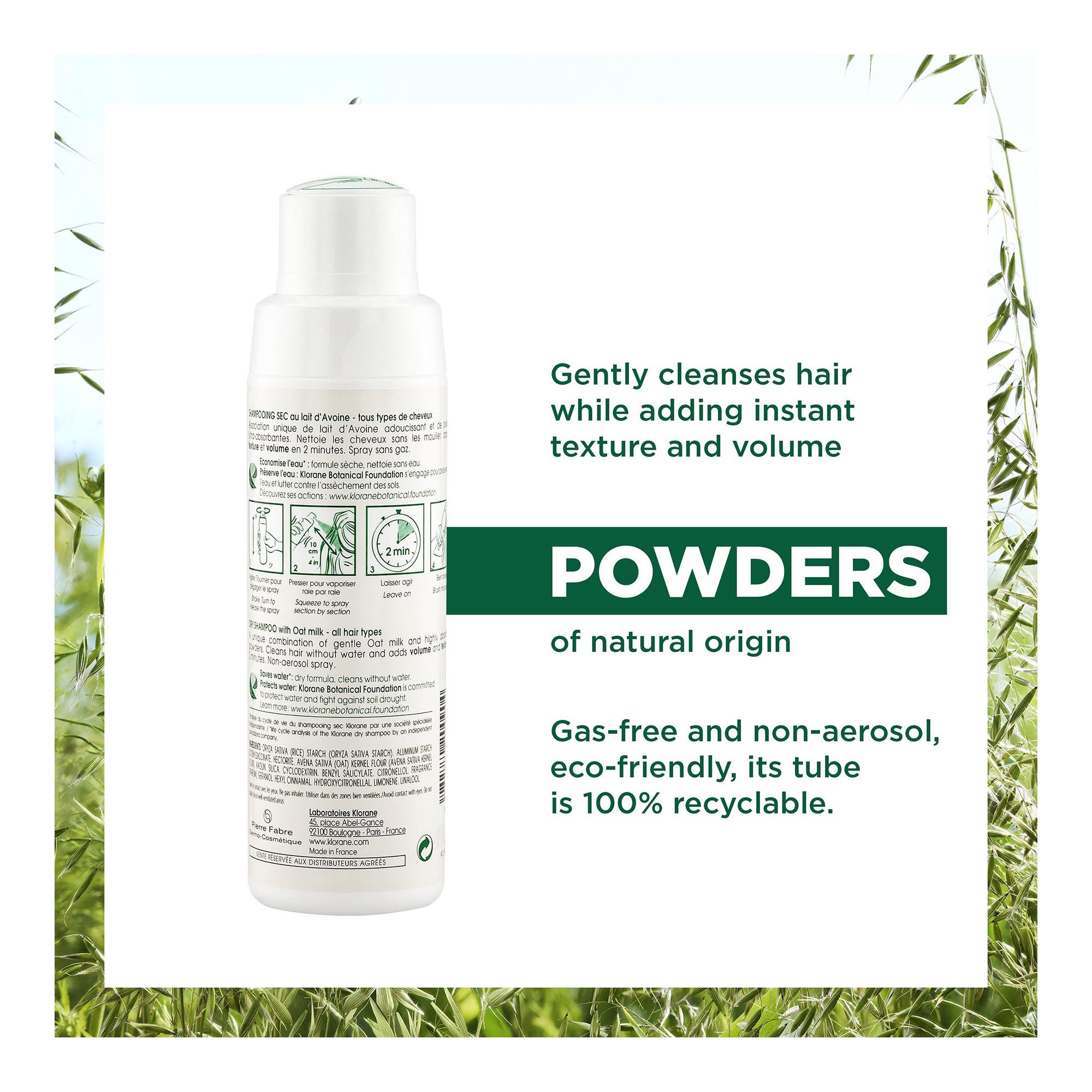 KLORANE Lait d'avoine Shampooing sec sans aérosol 