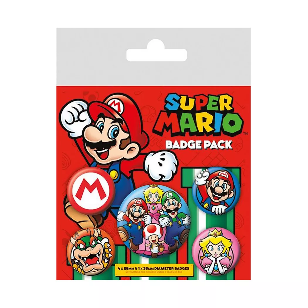 PYRAMID INTERNATIONAL - Super Mario: Badge Pack, 5 pcs, Badges