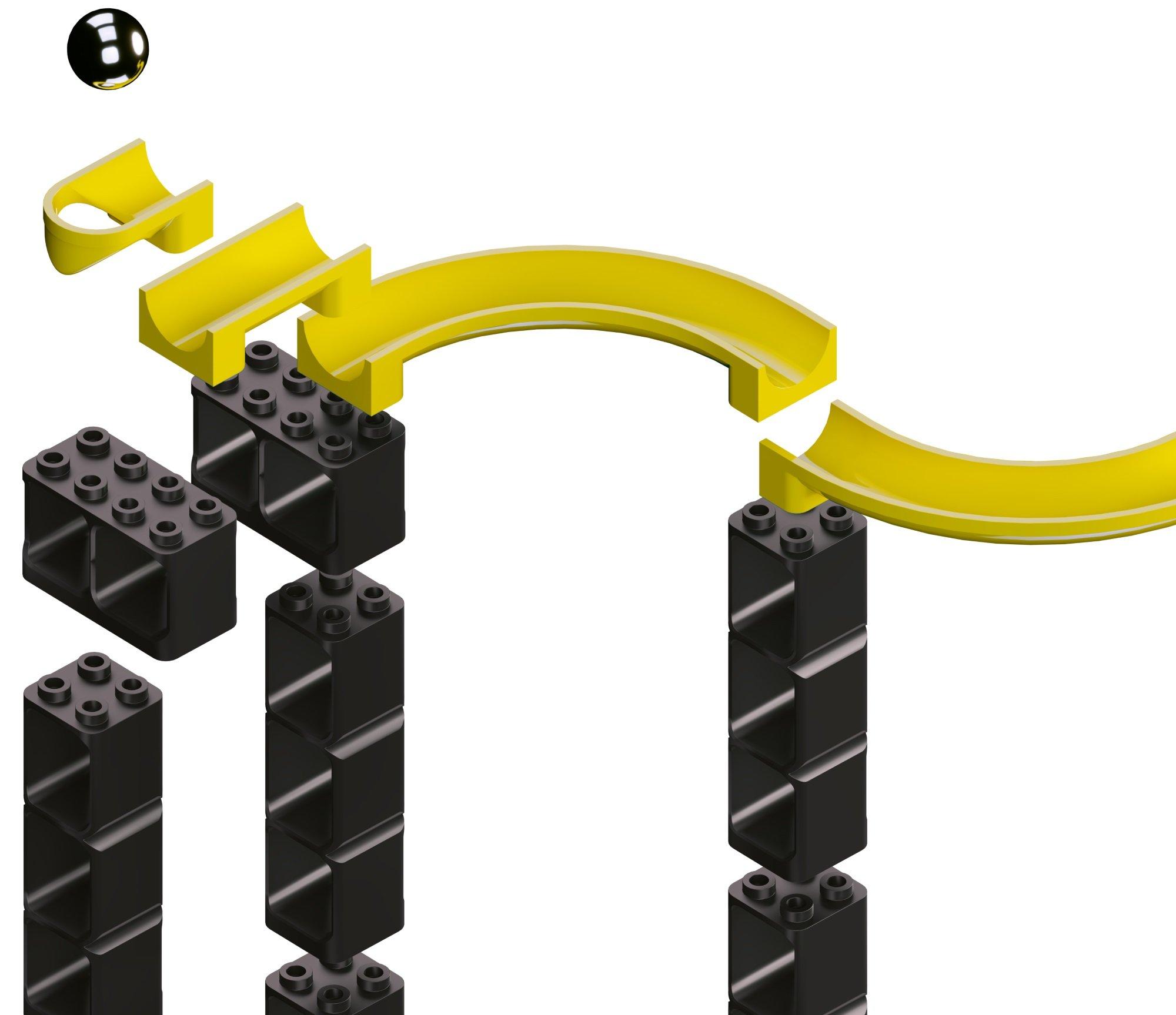 HUBELiNO  Circuito a Biglie XL incl. Cannone Gaussiano [246 pezzi] 