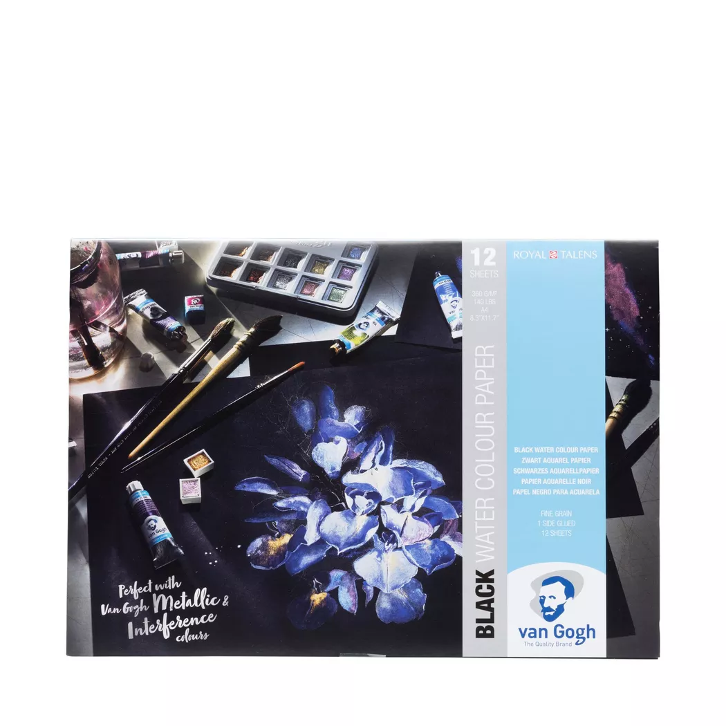 van Gogh Aquarellpapierblock schwarz 360g/m² 12 Blatt A4