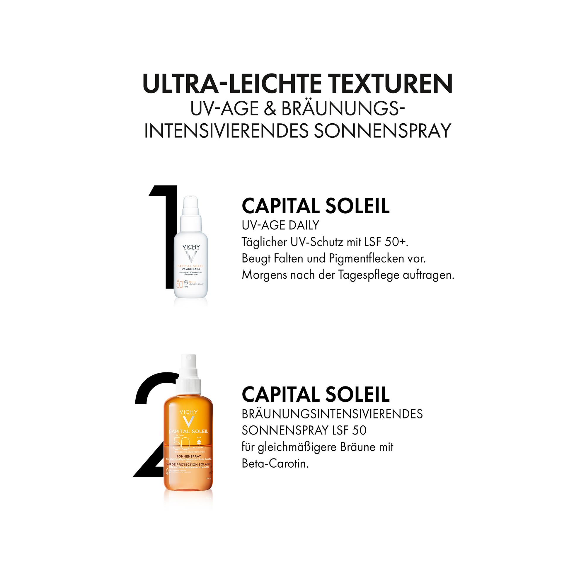 VICHY CS Eau Prot. bronz. SPF50 Spry Capit Soleil Tan Enhance Solar Protective Water 