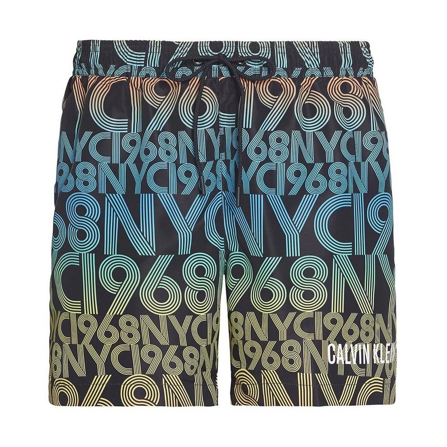 Calvin Klein Medium Drawstring-Print Badeshorts 