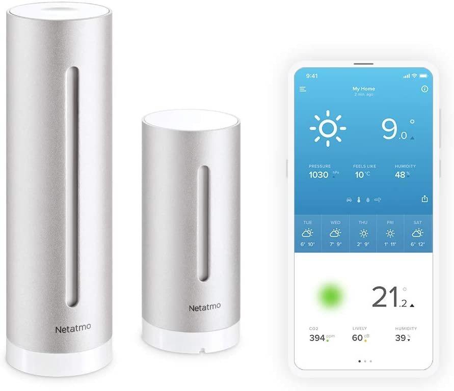 NETATMO Set + sensore pioggia Stazione meteorologica intelligente + pluviometro 
