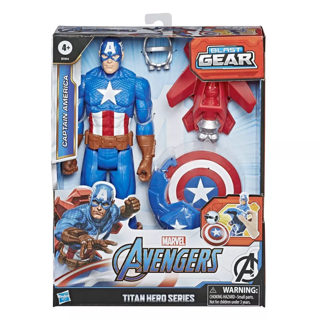 Hasbro - Marvel Avengers Titan Hero Serie Blast Gear Captain America, Multicolor