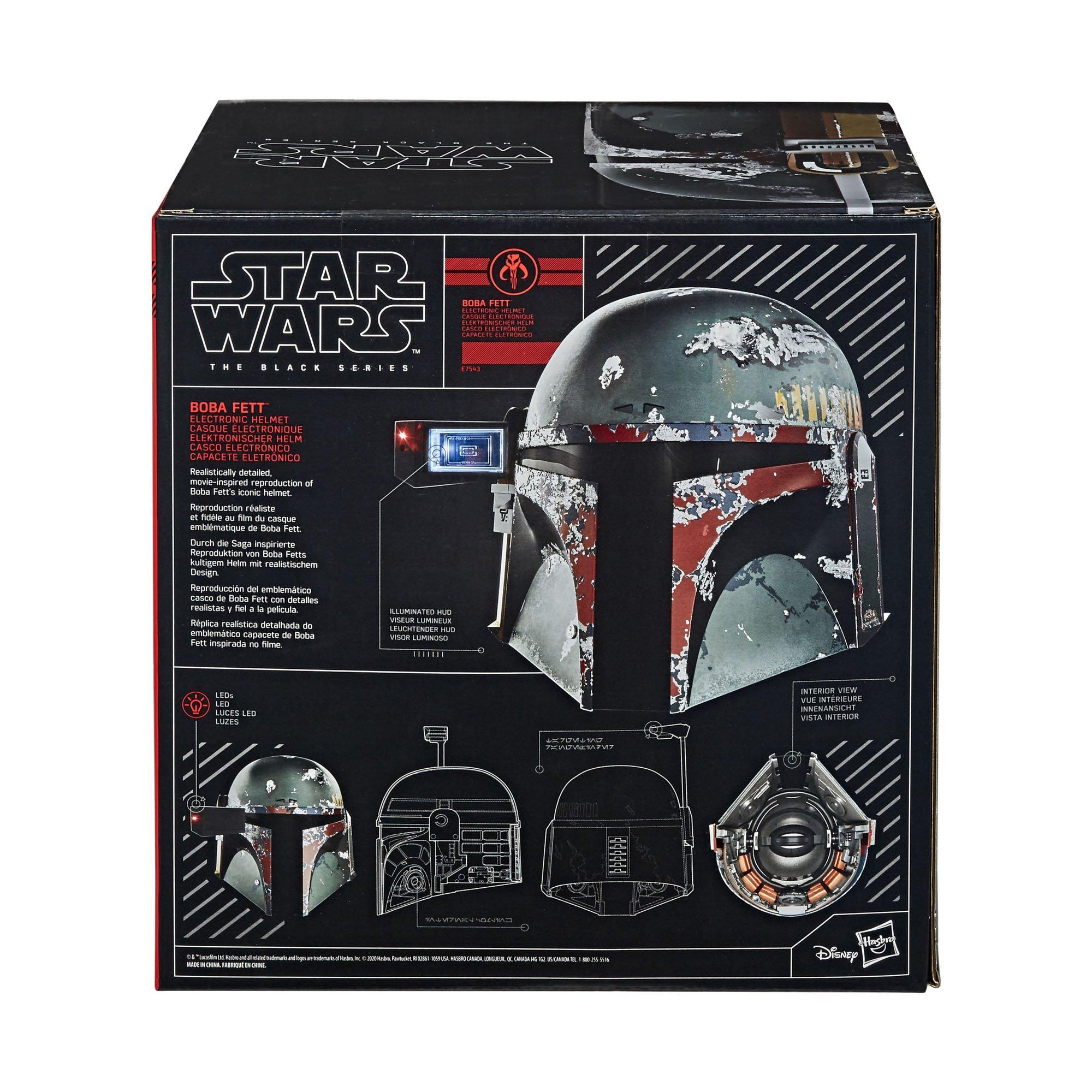 Hasbro  Star Wars  The Black Series, Casque électronique premium de Boba Fett 