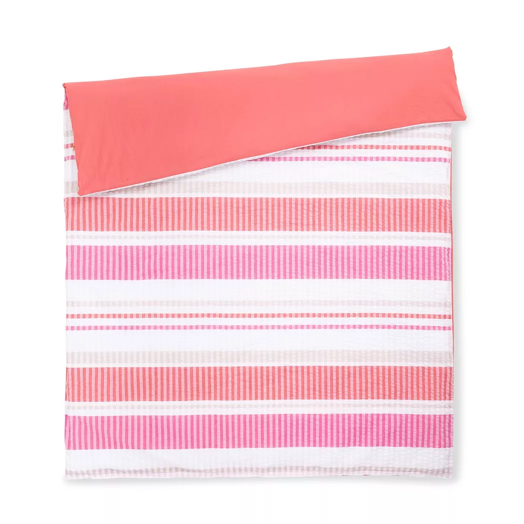 Manor Home - Duvetbezug, Scalea Gestreifter Seersucker Duvetbezug, 160 x 210 cm, Multicolor