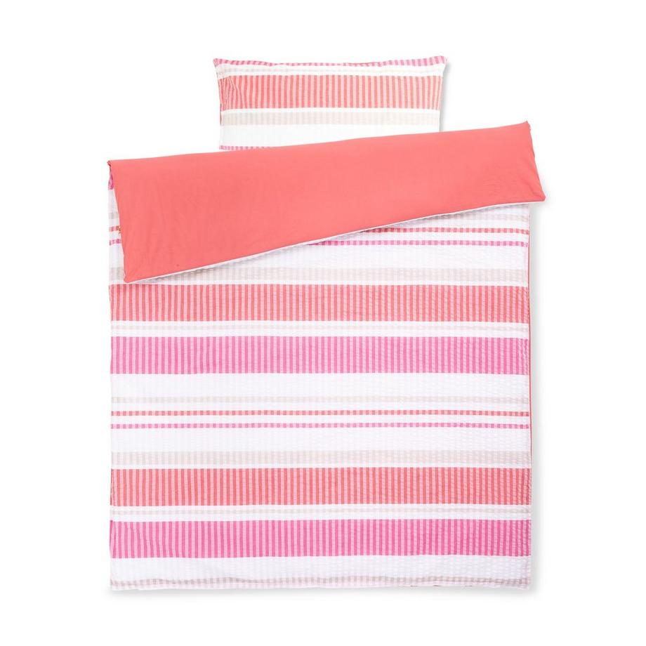 Manor Scalea Gestreifter Seersucker Duvetbezug  