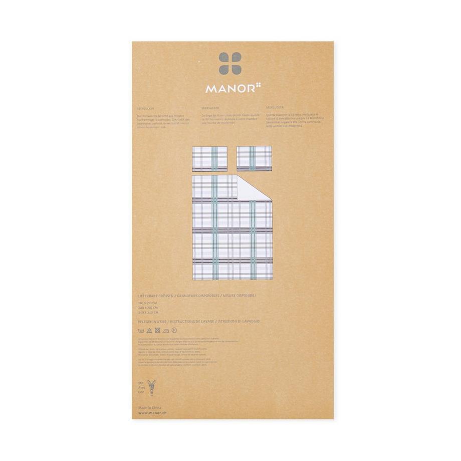 Manor Squillace Housse de Duvet à Carreaux  