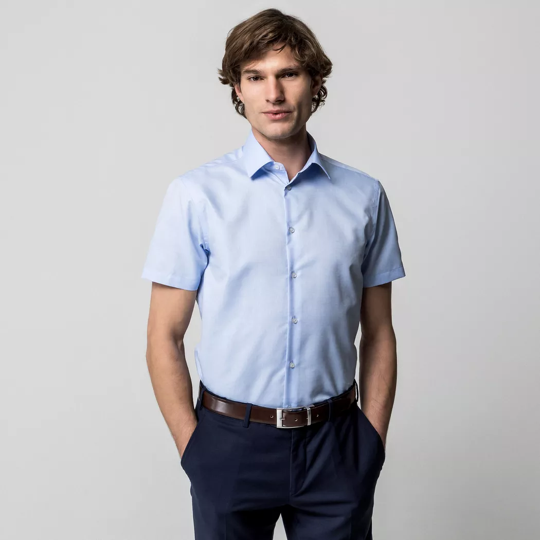 Manor Man - Hemd, Modern Fit, kurzarm, für Herren, Hellblau, Größe L
