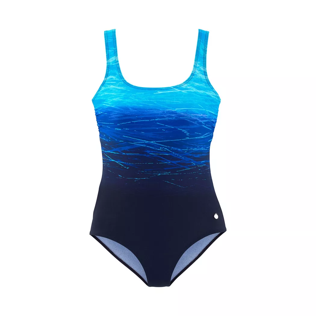 Lascana - Badeanzug, für Damen, Blau Bedruckt, Größe 46