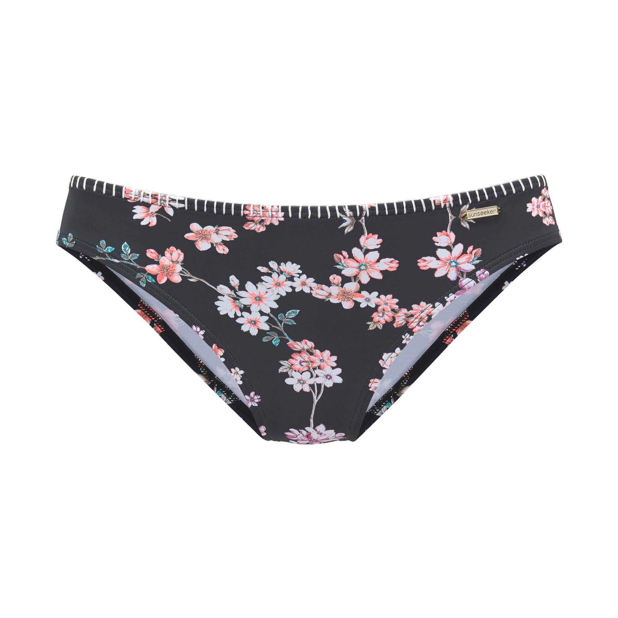 Image of Bikini Unterteil, Slip Damen Schwarz Bedruckt 38