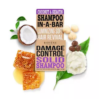BIOVÈNE  Damage Control - Coconut & Keratin, Solid Shampoo Bar 