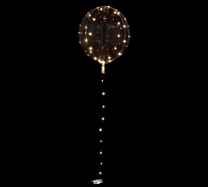 Image of Folienballon Crystal LED weiss Weiss