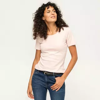Manor Woman Top, col rond, manches courtes  Rose Clair