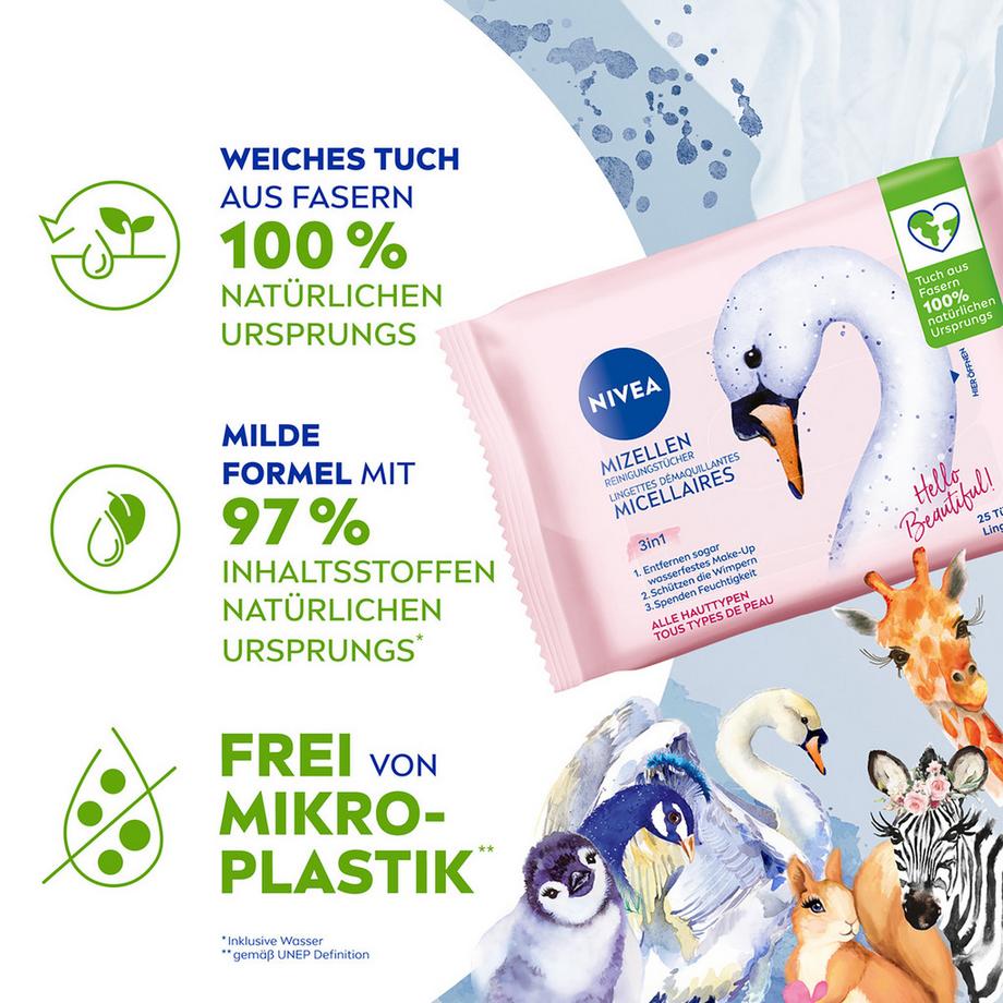 NIVEA Design Edition 3-in-1 MicellAIR Skin Breathe Mizellen Reinigungstücher, Zufallauswahl 