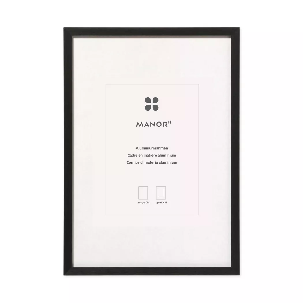 Manor Papeterie - Alurahmen, 21 x 30 cm, Black