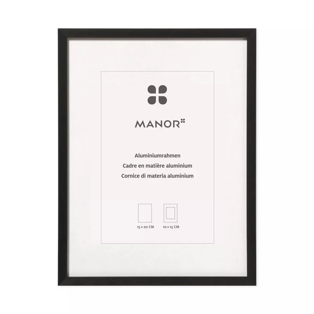 Manor Papeterie - Alurahmen, 15 x 20 cm, Black